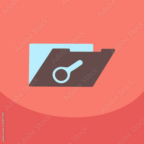 Flat style blank, realistic notepad, notebook isolated on colour square free blank with magnifier