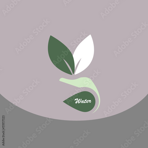 Leaf in hand logo. Organic Life symbol. Eco planet. save clean planet