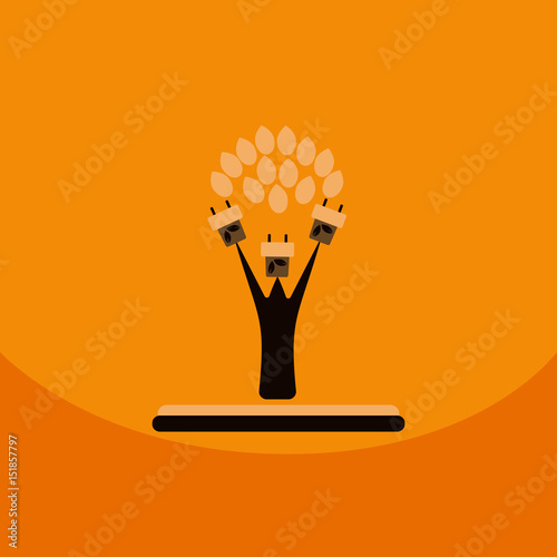 Go Green Eco Tree Recycling Concept on Organic Paper Background and solar energy