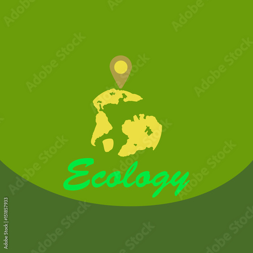 Leaf in hand logo. Organic Life symbol. Eco planet. save clean planet with GPS point