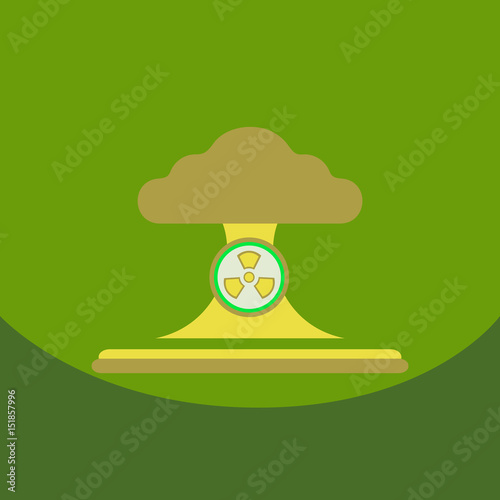 illustration of Nuclear bomb explosion in eco style