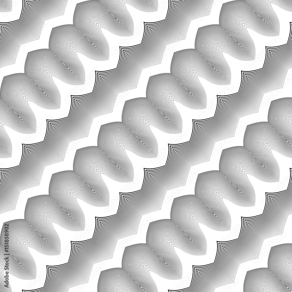 Obraz premium Design seamless monochrome waving pattern