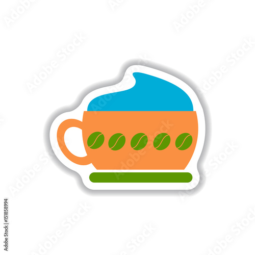 Label Frames and badges vector icon design collection coffee emblem cappuccino coffee