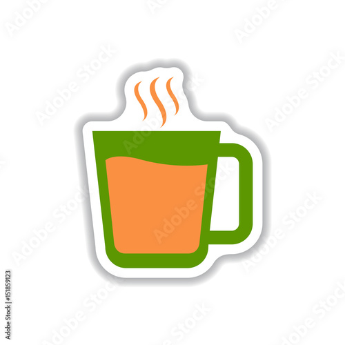 Label Frames and badges vector icon design collection coffee emblem cup of hot coffee