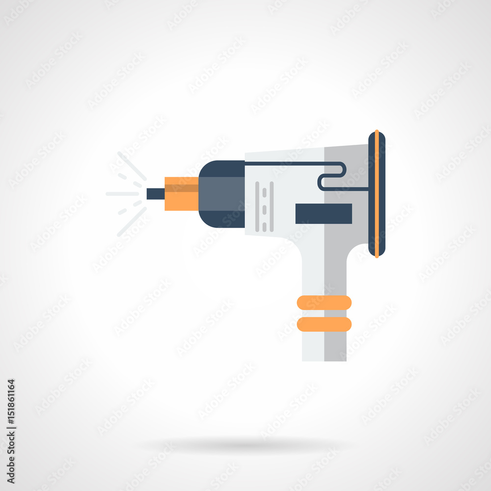 Metal sandblasting flat color vector icon