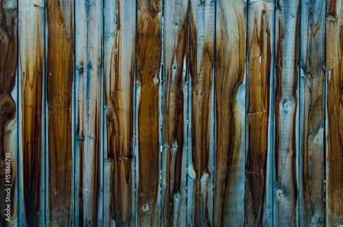 Old blue wood texture after rain