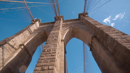 Ancient Brooklyn Bridge in New York - famous landmark