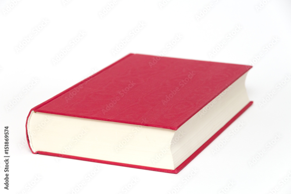 Buch rot auf weißem Hintergrund freigestellt Buch rot auf weißem Hintergrund freigestellt