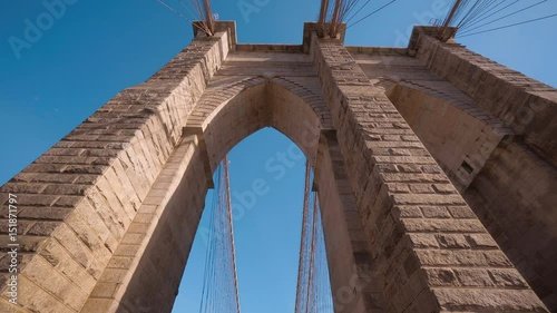 Ancient Brooklyn Bridge in New York - famous landmark