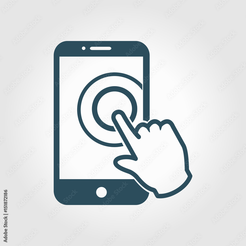 Touch screen smartphone sign icon. Hand pointer symbol. Flat design style. Vector EPS 10. Touch screen smartphone sign icon. Hand pointer symbol. Flat design style. Vector EPS 10.