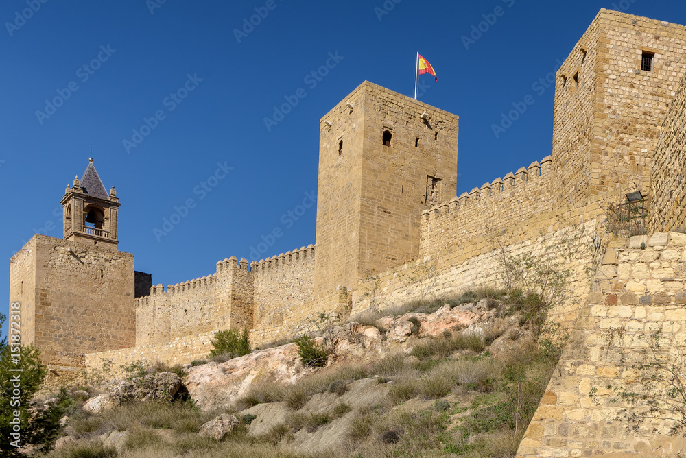 View of Alcazaba defensive fortress in Antequera, Southern Spain