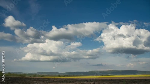 Time Lapse of blue sky with clouds. Moving clouds.