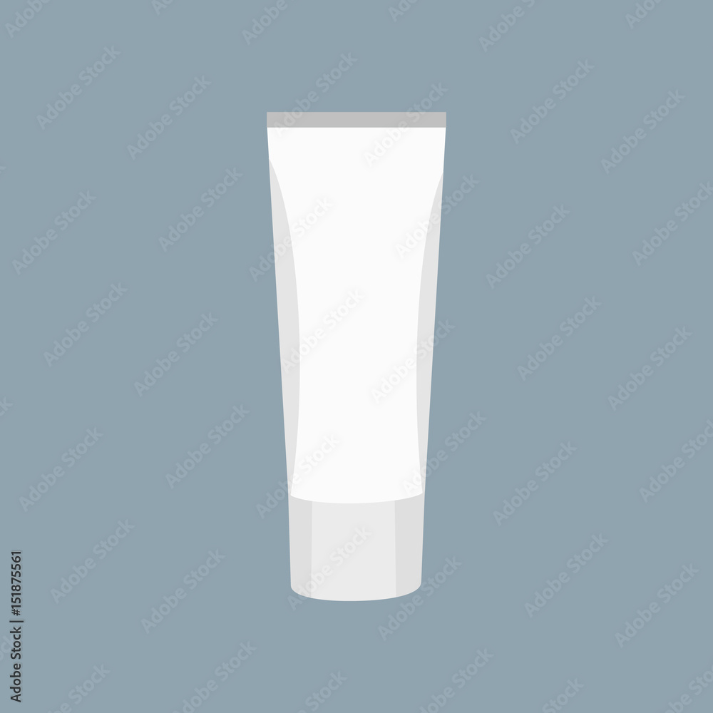 White Tube of cream or toothpaste with lid. Skin care or dental protection. Vector illustration White Tube of cream or toothpaste with lid. Skin care or dental protection. Vector illustration