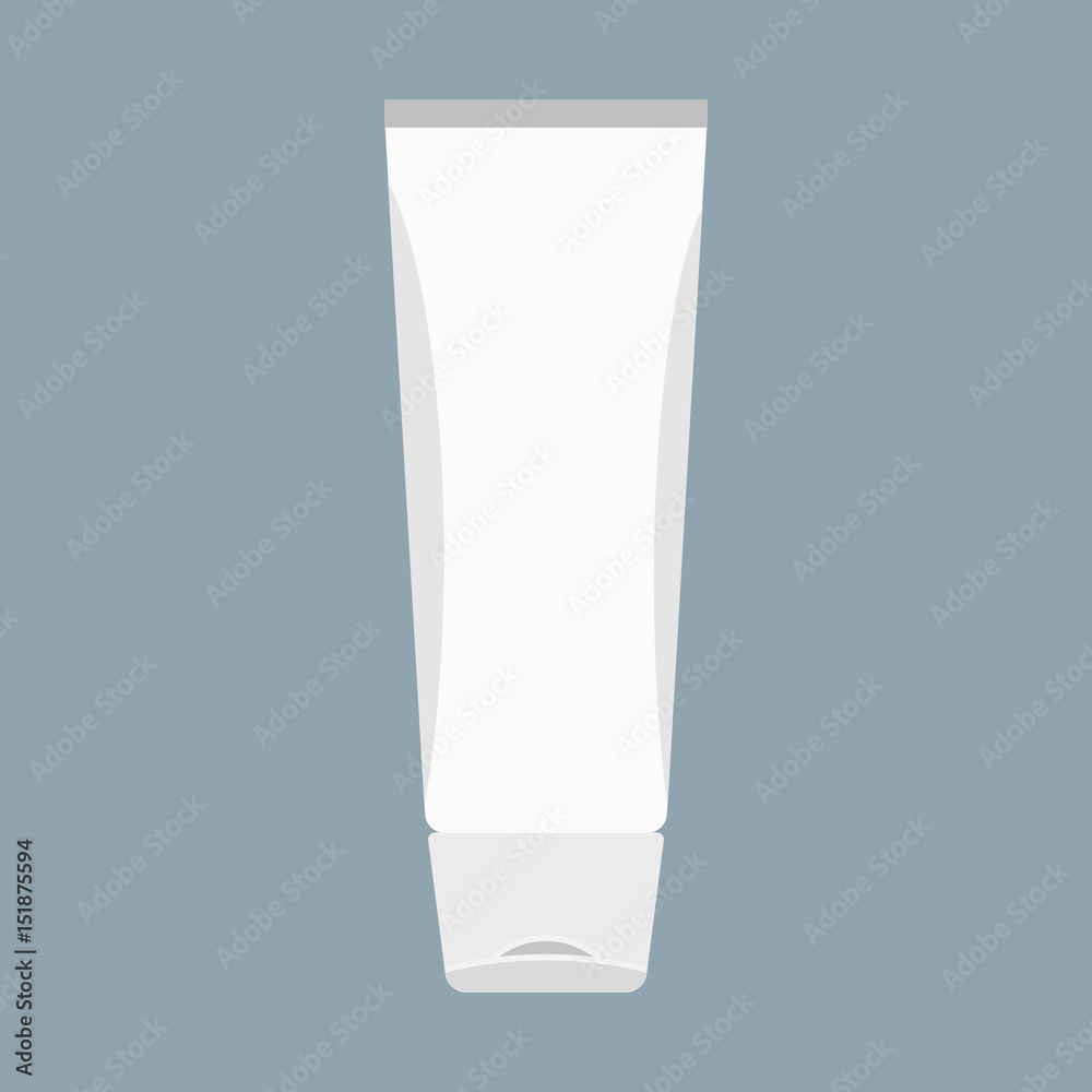 White Tube of cream or toothpaste with lid. Skin care or dental protection. Vector illustration White Tube of cream or toothpaste with lid. Skin care or dental protection. Vector illustration