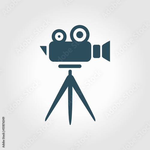 Cinema camera icon. Flat design style. Vector.