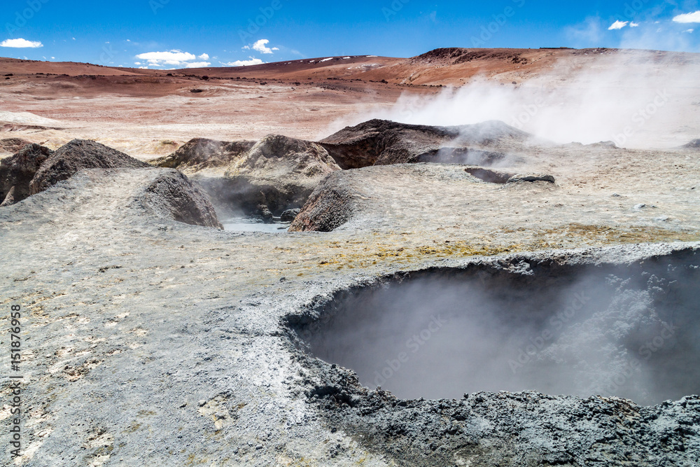 Geyser basin Sol de Manana, Bolivia