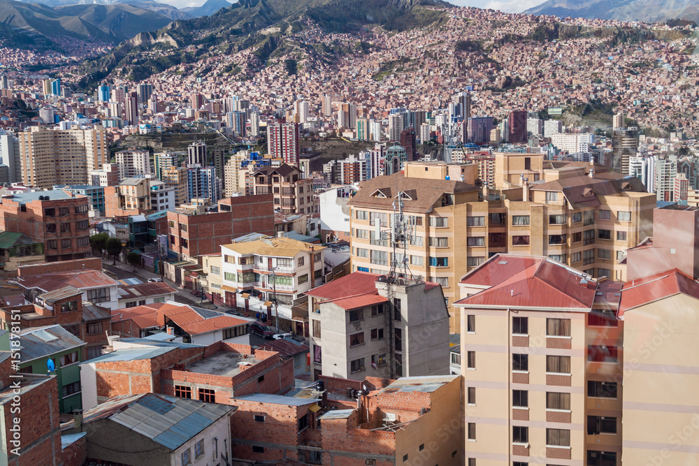 Obraz premium Aerial view of La Paz, Bolivia