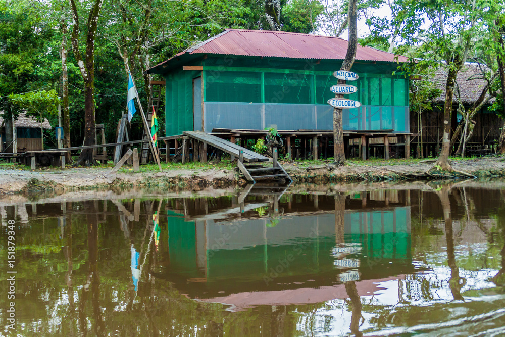 Riverside tourist lodge on river Yacumo, used for Pampa animal watching tours, Bolivia. Riverside tourist lodge on river Yacumo, used for Pampa animal watching tours, Bolivia.