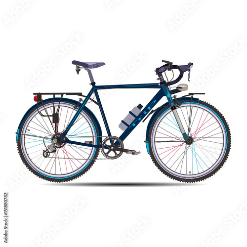 Vector illustration of touring bike in flat style