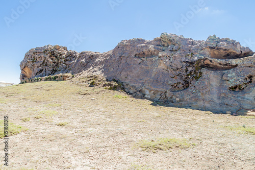 Titi Kharka (Rock of the Puma) at Isla del Sol (Island of the Sun) in Titicaca lake, Bolivia photo