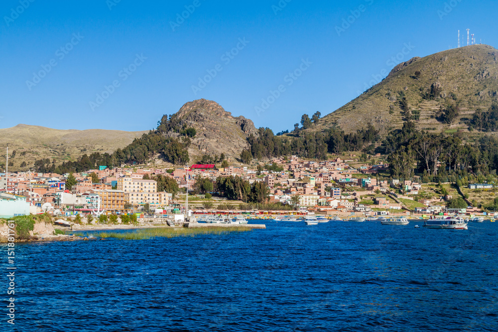 Copacabana town on the coast of Titicaca lake, Bolivia