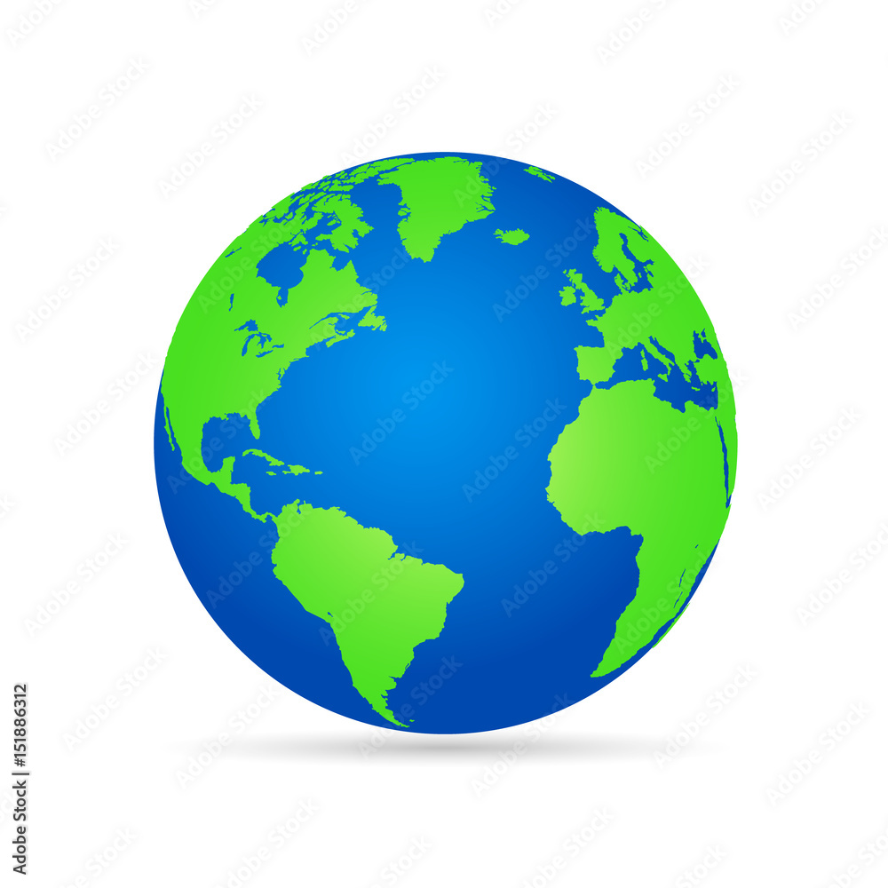 Illustration of the earth isolated on a white background.