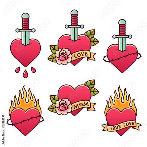 Traditional tattoos set