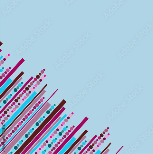 Blue background with stripes and dots
