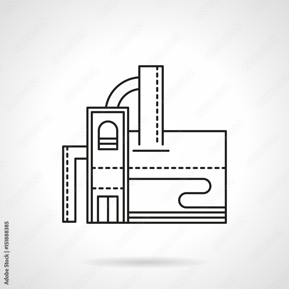 Distillery building flat line vector icon Distillery building flat line vector icon