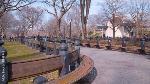 Benches at Central Park New York - beautiful place to relax