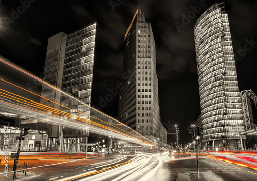 berlin, potsdamer platz at night photo