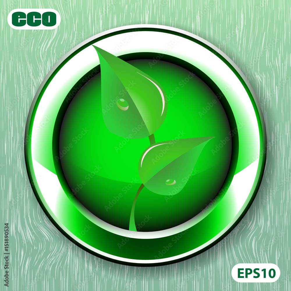 Green Eco Friendly Label or Button Template Green Eco Friendly Label or Button Template