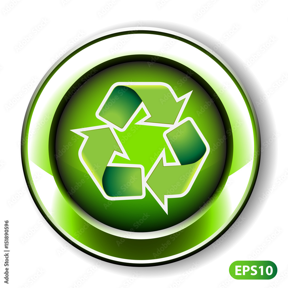 Vector Illustration of Recycling Label or Button Design Vector Illustration of Recycling Label or Button Design