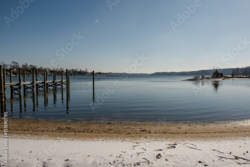 River waterfront during winter