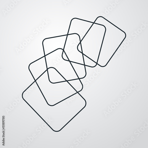 Icono plano documentos en arco lineal en fondo degradado