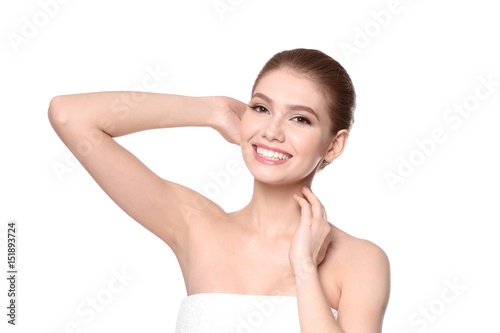 Beautiful young woman on wh...