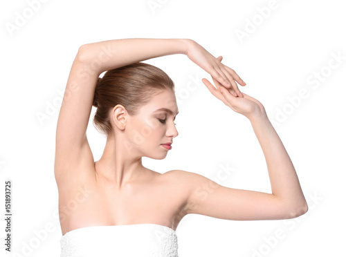 Beautiful young woman on wh...