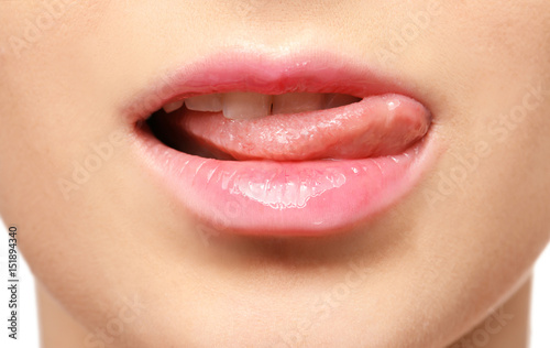 Lips of beautiful young wom...