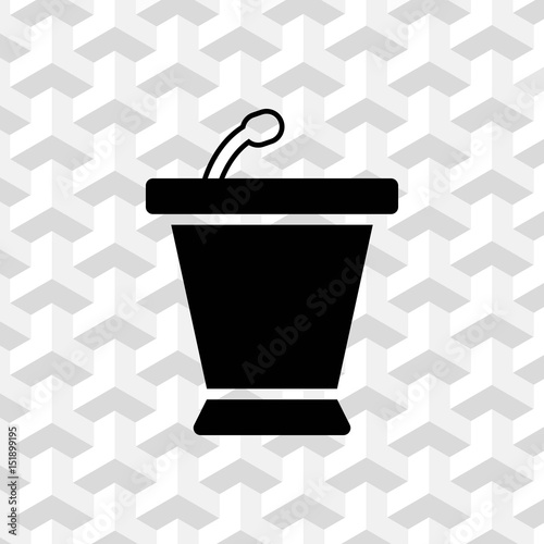 lectern with microphone icon stock vector illustration flat design