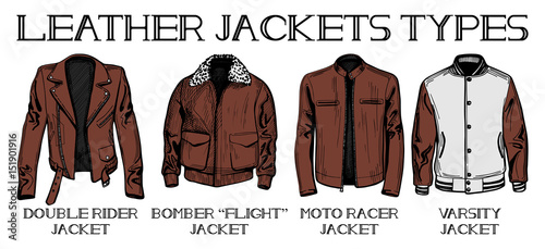leather jackets types set