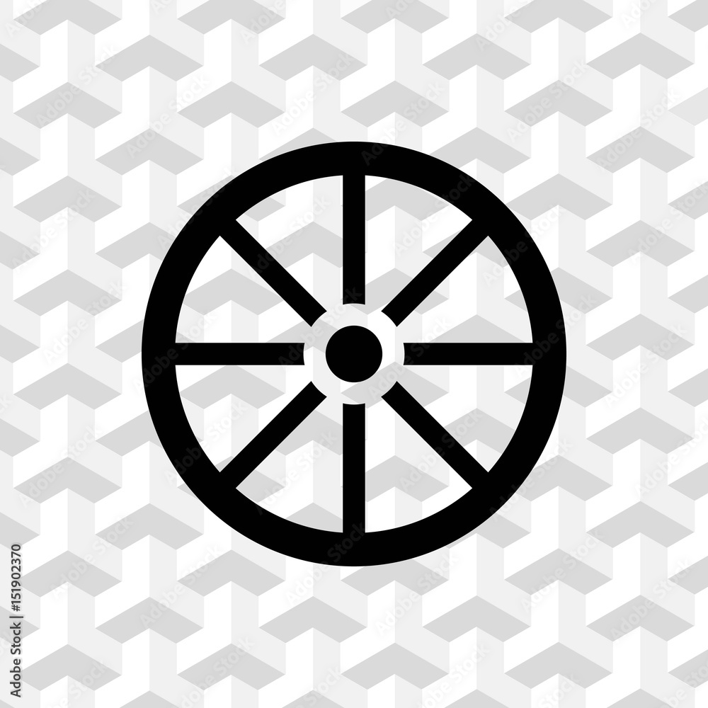 Obraz premium wheel icon stock vector illustration flat design