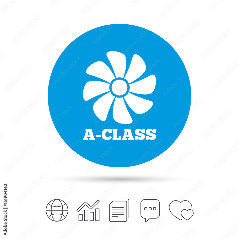 A-class ventilation sign icon. Energy efficiency. A-class ventilation sign icon. Energy efficiency.