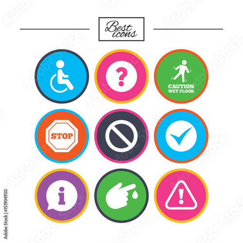 Wallpaper Mural Attention caution icons. Information signs. Torontodigital.ca