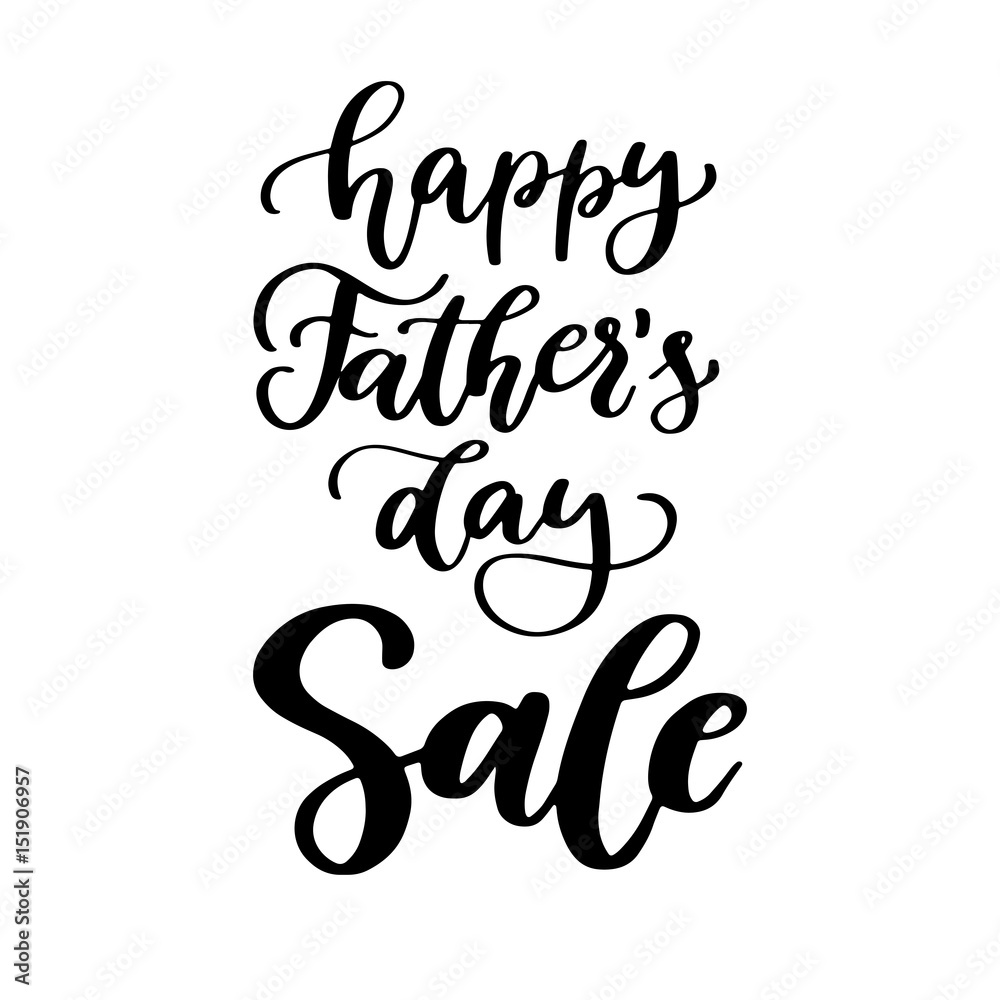 Father's Day Sale vector card with handwritten lettering. Decorative typography holiday illustration.