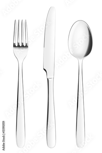 fork, knife, spoon, clipping path, cutlery on white background, isolated