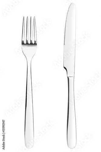 fork  knife  clipping path  cutlery on white background  isolated