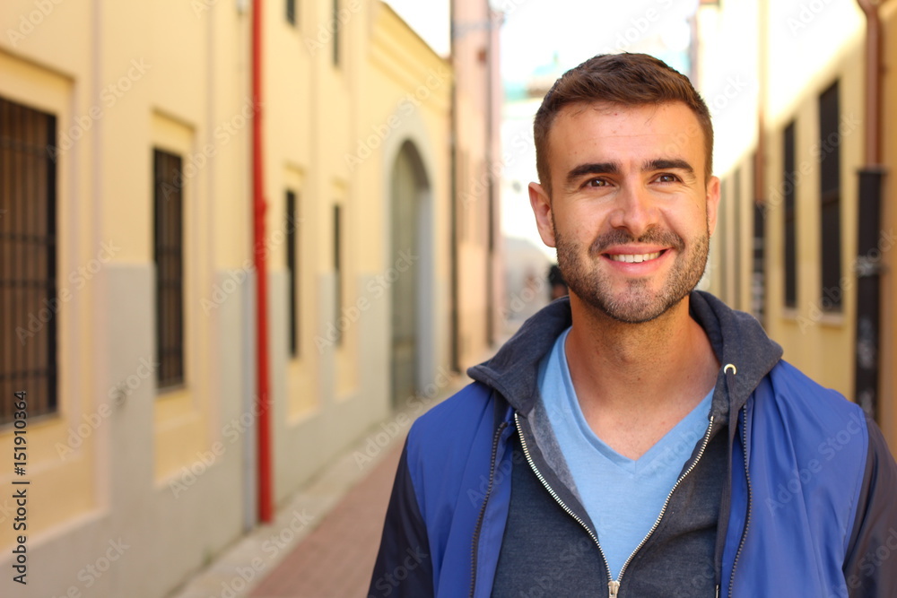 Fototapeta premium Gorgeous man in urban background 