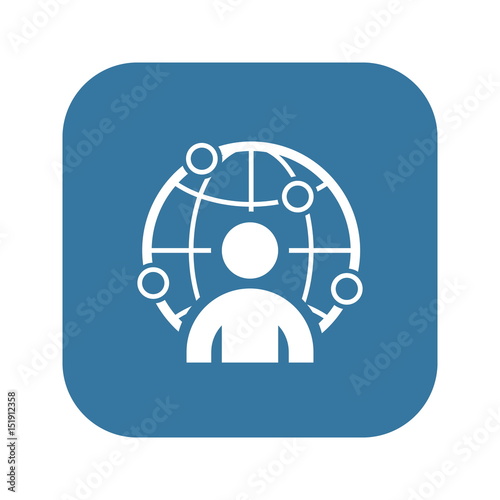 Global Business Icon. Flat Design.