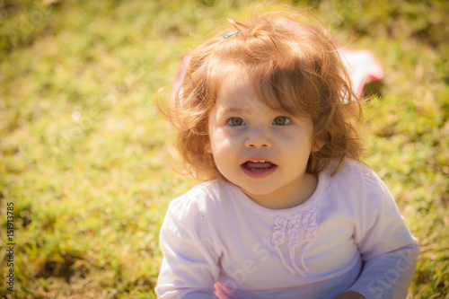 Portrait of baby girl in park