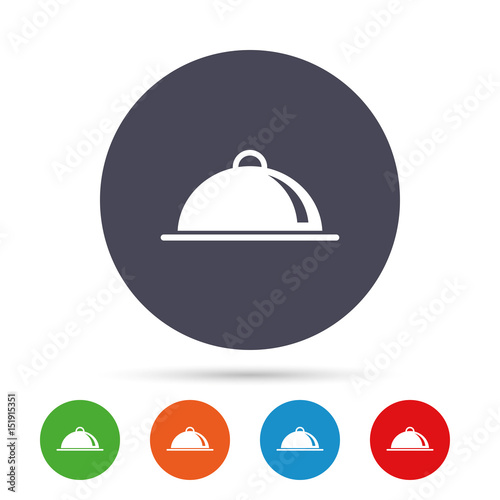 Food platter serving sign icon. Table setting.